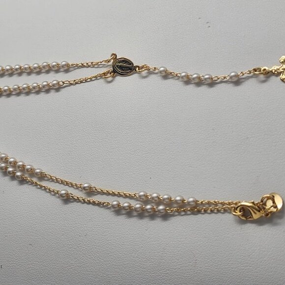 Brand New Brazilian 18k Gold Filled White/ Gold beaded Rosary - Picture 2 of 6
